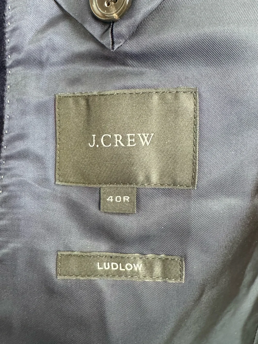 J. Crew Men Navy Blue Velvet Shawl Collar Tuxedo Blazer Jacket Size 40R